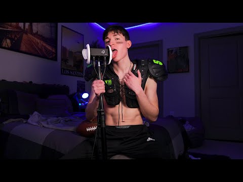 ASMR Licking Your Ears With My Football Gear On