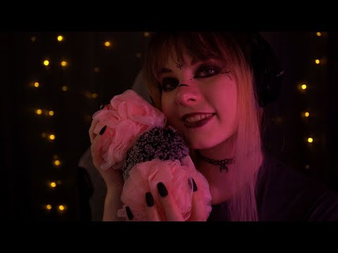 ASMR | gentle Loofah, Ocean Waves, Whispering, Mouth Sounds & more - blue yeti