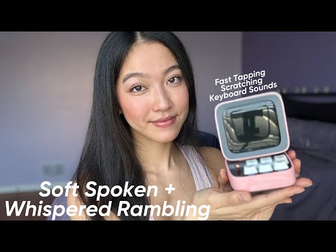 ASMR Soft Spoken & Whispered RAMBLE Fast Tapping Scratching & Keyboard Sounds ft. Divoom Ditoo PLUS