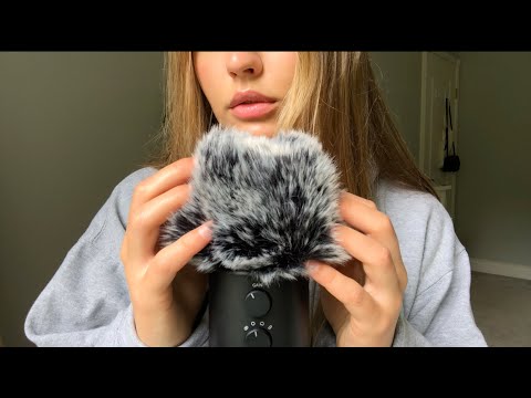 ASMR tingly & relaxing fluffy mic cover sounds | scratching, brushing, scrunching
