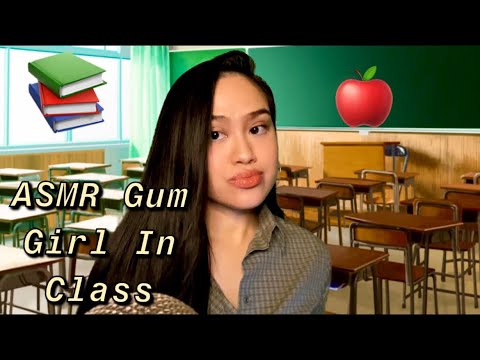 ASMR: Gum Chewing Girl In Class RP | Typing and Writing Sounds | Whispering | Gum Chewing + Snapping