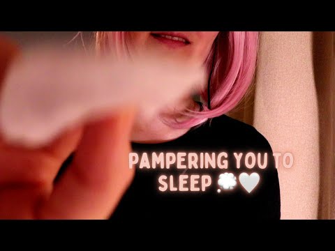Pampering You to Sleep (hair brushing, face cleaning) | ASMR Nordic Mistress