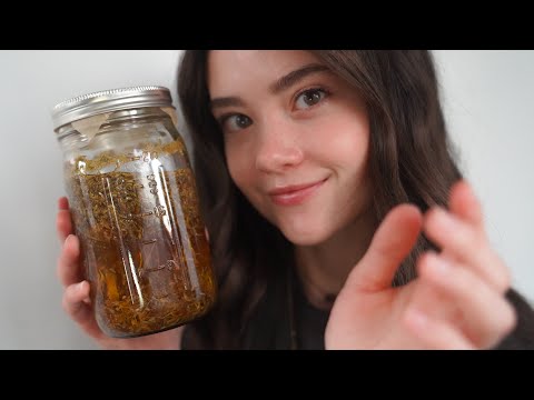 ASMR APOTHECARY Herbal Medicine Making 🌿 Oil Making, Soft Spoken, Tapping