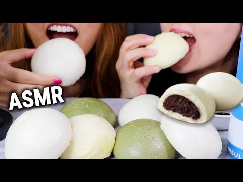 ASMR EATING SWEET RED BEAN BUNS 호빵 먹방 | Kim&Liz ASMR