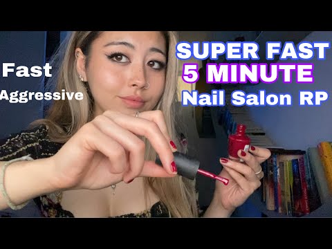 FASTEST NAIL SALON ASMR RP💋💅 - FAST&AGGRESSIVE, FILING, CLIPPING, PAINTING…