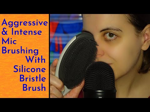 ASMR Aggressive & Intense Mic Brushing With Large Silicone Brush - Very Loud, Won't Be For Everyone!