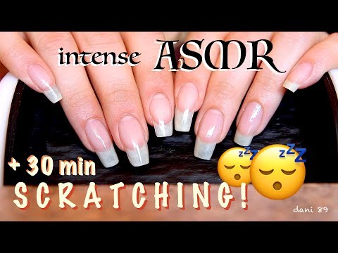 INTENSE ear-to-ear ASMR: + 30 minutes of SCRATCHING 😴 (+5min of TAPPING) 🎧 With my natural nails❣️