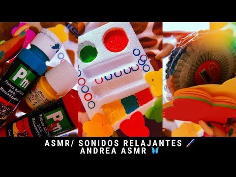 ASMR/ Sonidos relajantes/ Pintando en unicel/ Tapping/ 🖌/ Andrea ASMR 🦋