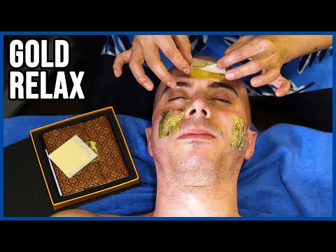 Korean FACE CARE: MASSAGE with GOLD LEAVES | ASMR VIDEO