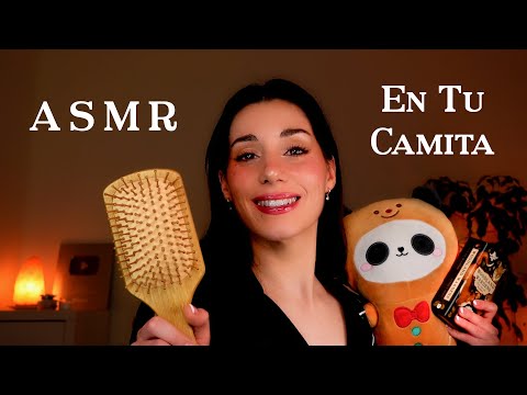 ASMR en TU CAMITA ❤️ Te Calmo para DORMIR 💤 Caricias, Masajes & Cepillo RELAX 🎧 Roleplay en Español
