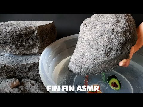 ASMR: Cement Charcoal Sand Mix | Shaving + Crumble in Water #272