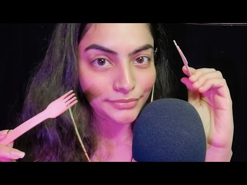 ASMR | The most calming video on internet| Mouth sounds|wooden folk gentle scratching|Hindi asmr
