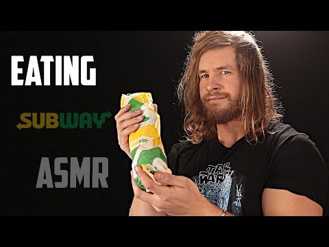 [ASMR] EATING a FOOT LONG English Subway (Relaxing Mouth Sounds)