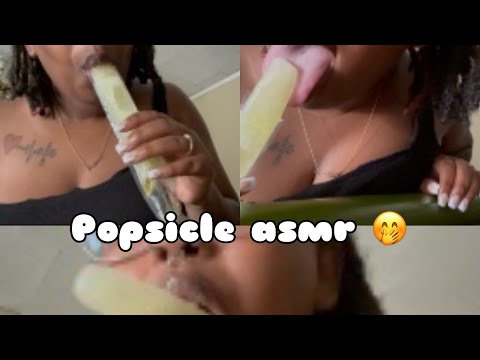 ASMR| Popsicle Mouth sounds, m0@ning, skin and shirt scratching