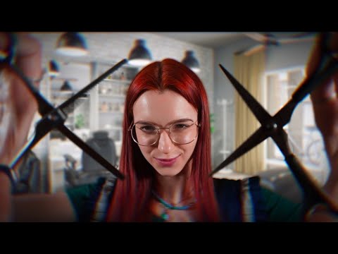 ASMR | ROLEPLAY - Fast and Aggressive HAIRCUT with Scissors No talking, EAR TO EAR - 4K😇💕