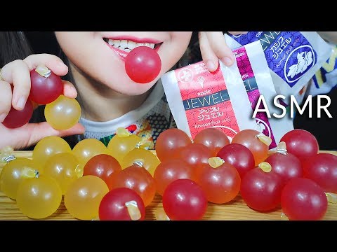 ASMR AOMORI FRUIT JELLY WITH 3 FLAVOUS KYORO,GRAPE,CASSIS,APPLE SOFT CHEWY EATING SOUNDS | LINH-ASMR