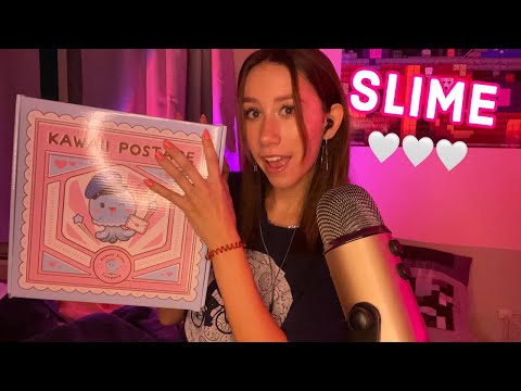 ASMR | slime unboxing and playing with slime!!