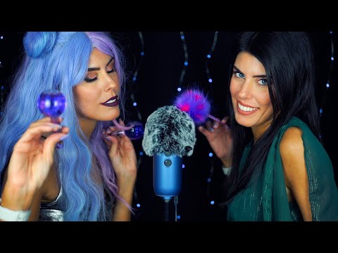 ASMR 👭🏻 GEMELLE TI RILASSANO • CLOSE UP (Mouth Sounds, Intense Whispering, Layered Sounds)