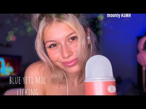 ASMR-blue yeti mic licking👅✨(mouthsounds,breathy,tingly…)