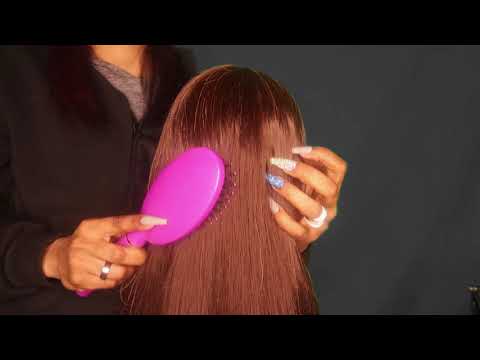 ASMR Hair Doll Play (Hair Brushing, Hair Flat Ironing, Combing, Cutting)