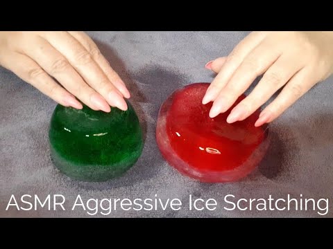 ASMR Aggressive Red And Green Ice Scratching