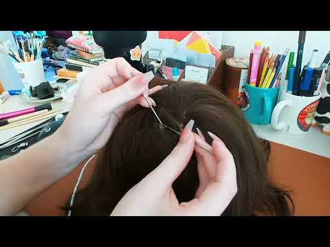 ASMR nitpicking scalp check (variety of tools)