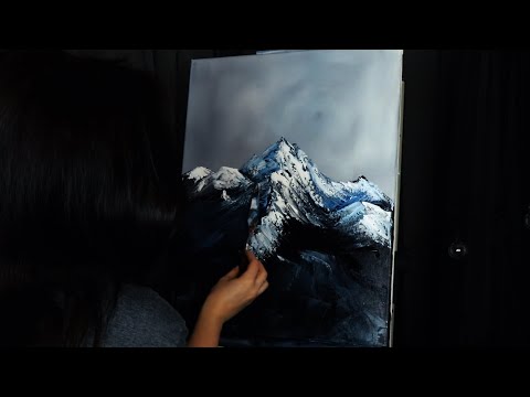 Palette Knife Painting ASMR | Abstract Mountain