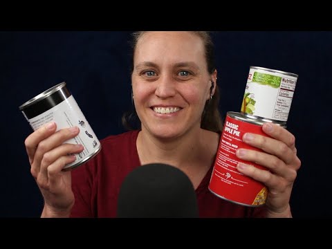 ASMR Canned Foods Sounds | Stacking Sounds, Tapping, Lid Sounds, Whisper Ramble