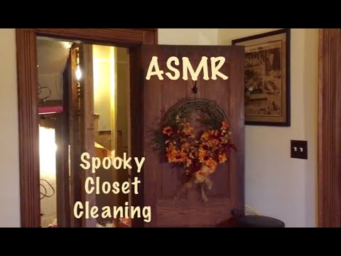 ASMR Cleaning and organizing storage closet (1 min. whispered intro, no talking)  Very relaxing