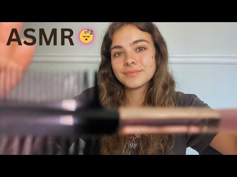 ASMR brushing your face with my little comb!! 😴 (personal attention, ramble, brush sounds)