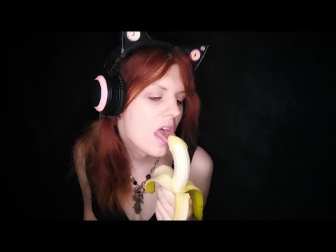 ASMR | Big Banana Sucking With Vanilla Cream (No Talking) | Eating Sounds