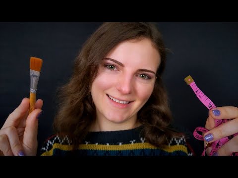 ASMR | Painting Your Face and Soft Spoken Rambles ✨ [Face Touching, Face Brushing, Measuring]
