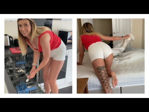 ASMR Cleaning No Talking - Clean Our Holiday Home After Messy Guests Dusting, Bed Changing and More