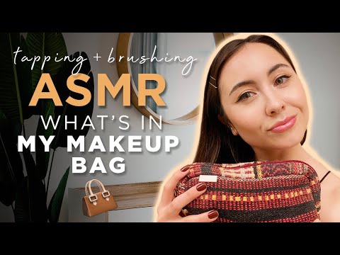 ASMR What's In My Makeup Bag - WHISPERING, TAPPING, BRUSHING