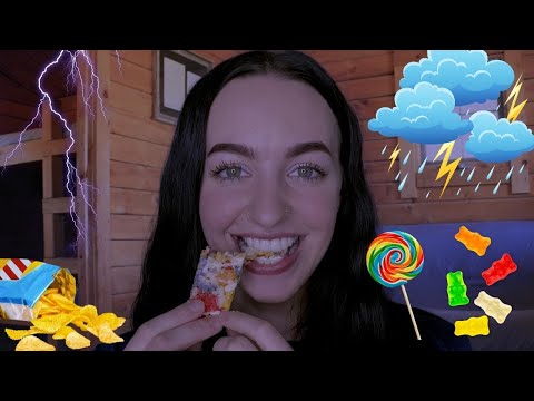 [ASMR] Camp Counselor Comforts You During Thunderstorm RP | Sharing Snacks