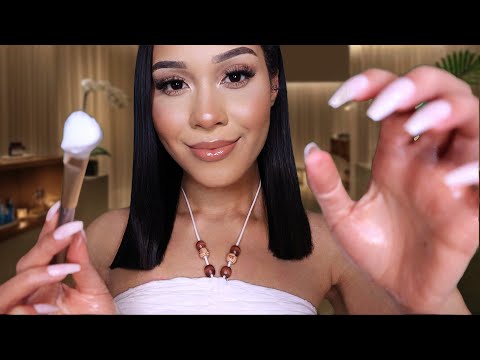 ASMR The Nature Spa 🥥Calming Facial and Oil Massage Hair & Scalp Treatment Roleplay ~Layered Sounds