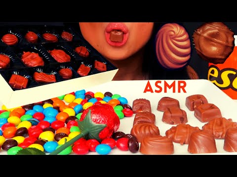 ASMR 🍫 Chocolate Box Hersheys, Chocolate Rose, M&Ms, local farm Chocolate Milk 먹방 Christianna ASMR