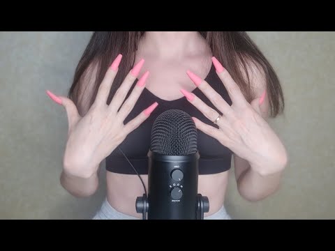 ASMR - FAST and AGGRESSIVE MIC scratching Long Nails for Sleep, relaxing video