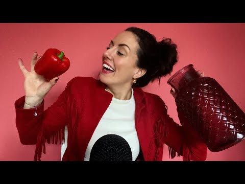 ASMR | 1 Hour Fast Tapping on Red Items 🍎 | No Talking | 30 Red Triggers