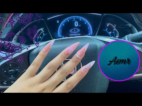 Car ASMR (Nail scratching, Iced coffee sounds, etc.) ☕️💅🏽