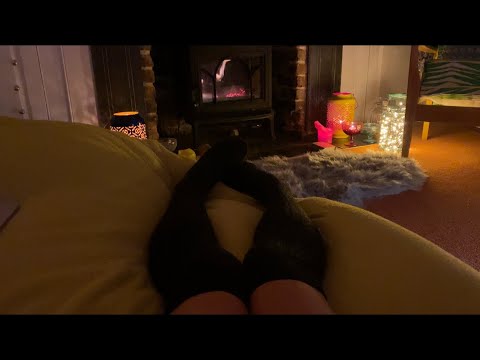 ASMR - live by the fire in my long socks at 7.15pm GMT quick update