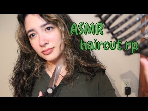 ASMR ✂️ Haircut Roleplay ! (hair brushing, hair cutting/scissors, spray, etc.)