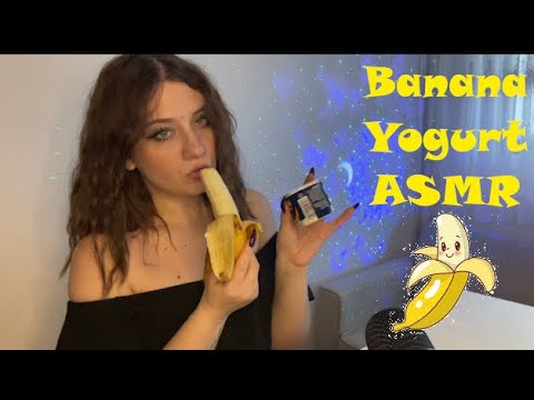 ASMR | Banana + Yoghurt🍌🥛| Wet and Intense Mouth Sounds | Eating Asmr 💋🔥❤️