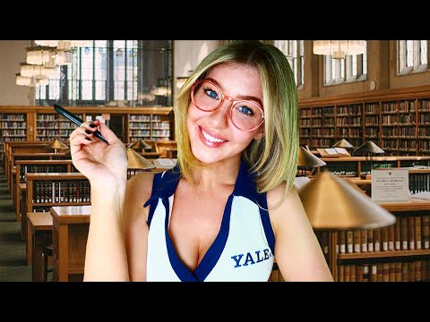 ASMR CUTE COLLEGE GIRL HELPS YOU STUDY *and distracts you* 📚
