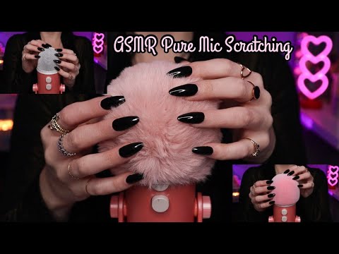 ASMR | Pure Mic Scratching For Relaxation 😌 (bare mic, velvet cover, & fluffy cover)