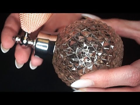 ASMR with Textured Glass Perfume Bottles [Scratching, Tapping & Liquid Shaking]