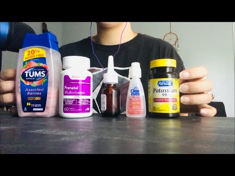 ASMR Medicine bottle triggers | tapping, scratching, lid sounds, liquid sounds, shaking sounds