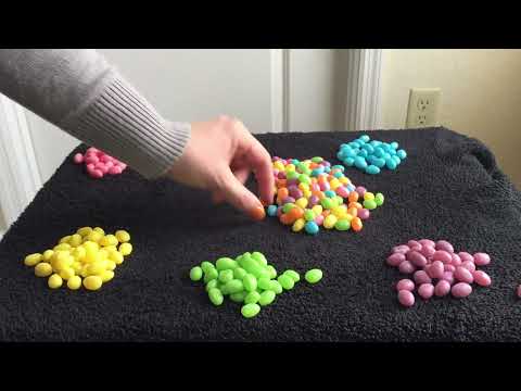 ASMR JELLYBEAN COLOR SORTING ❤️💚💜 NO TALKING for tingly relaxation | Satisfying Sunny Sounds