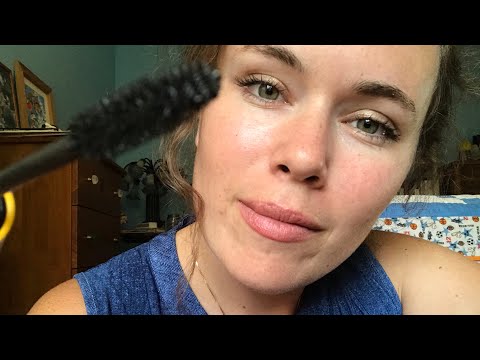 ASMR Doing Your Makeup! Gum Chewing, Gum Popping, Whisper Ramble, Personal Attention
