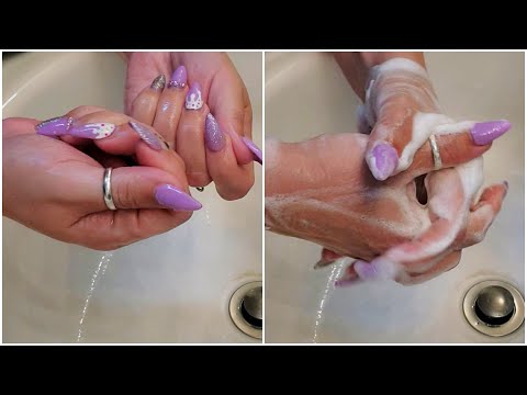 ASMR | Hand Washing with Bar Soap and Liquid Soap | Repetitive Hand Movements